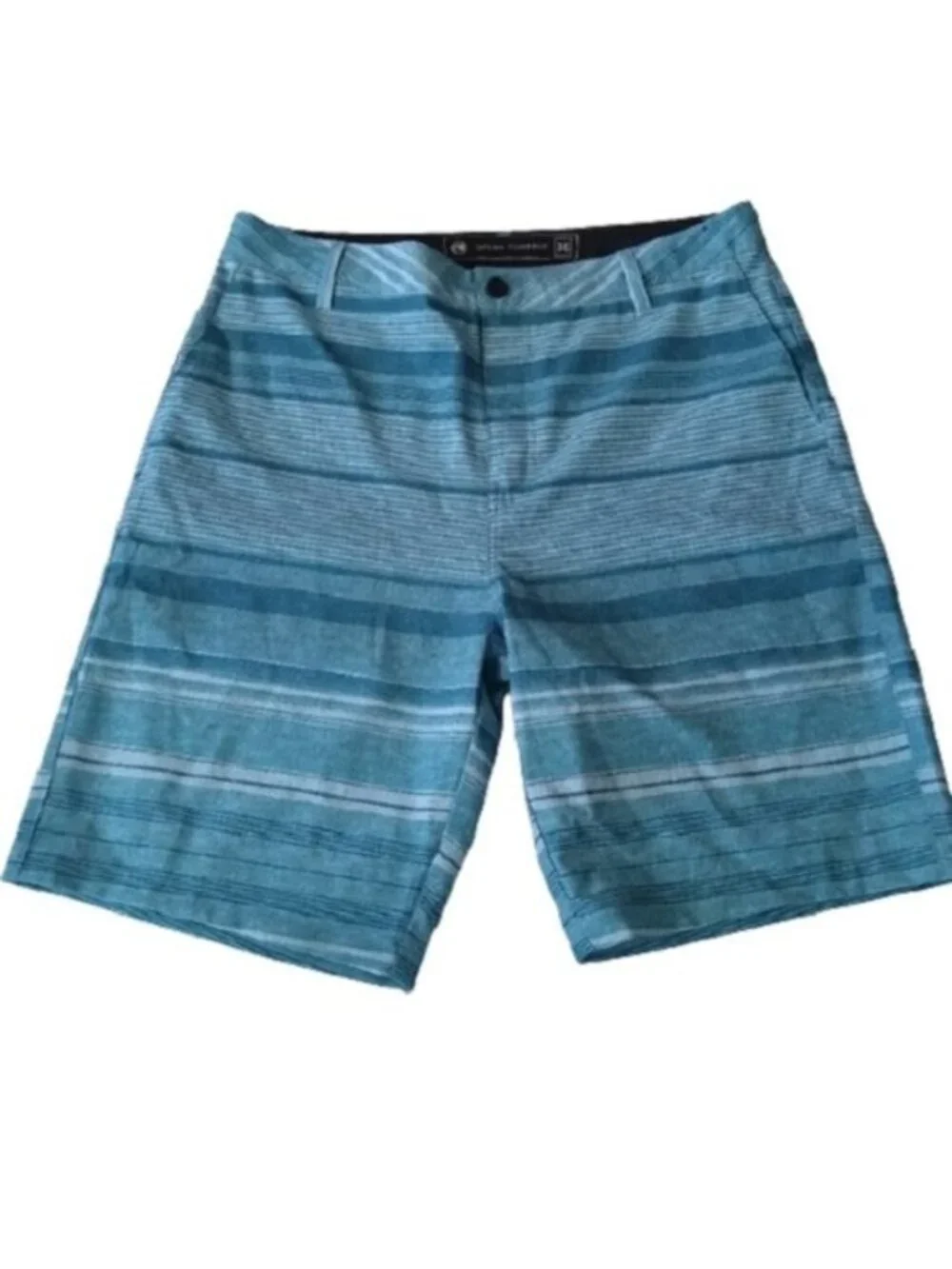 Ocean Current Blue Stripes Board Shorts, size 36